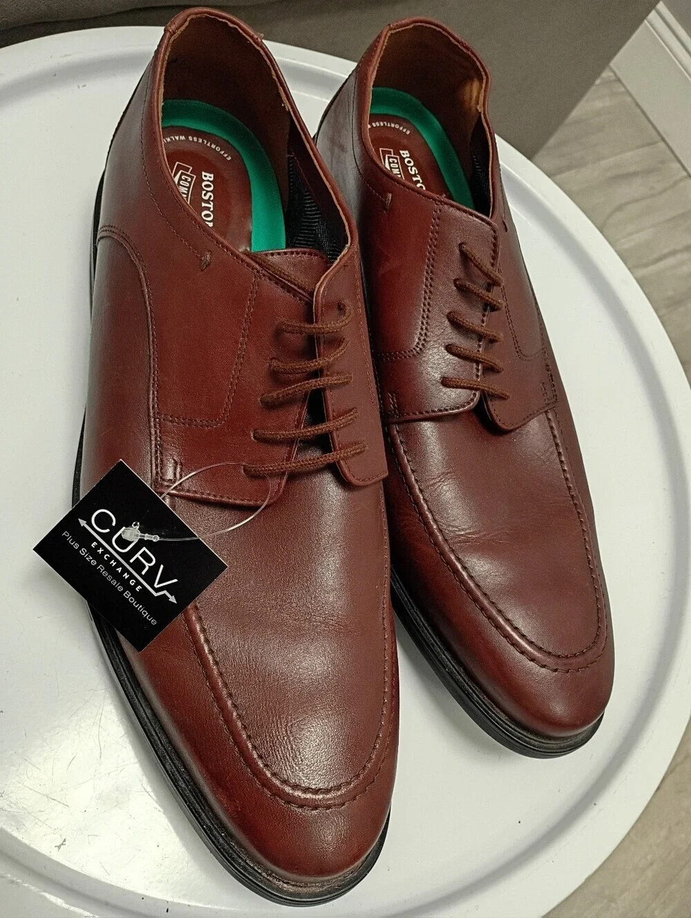 Men's BOSTONIAN Burgundy LEATHER Lace-Up Dress Shoes